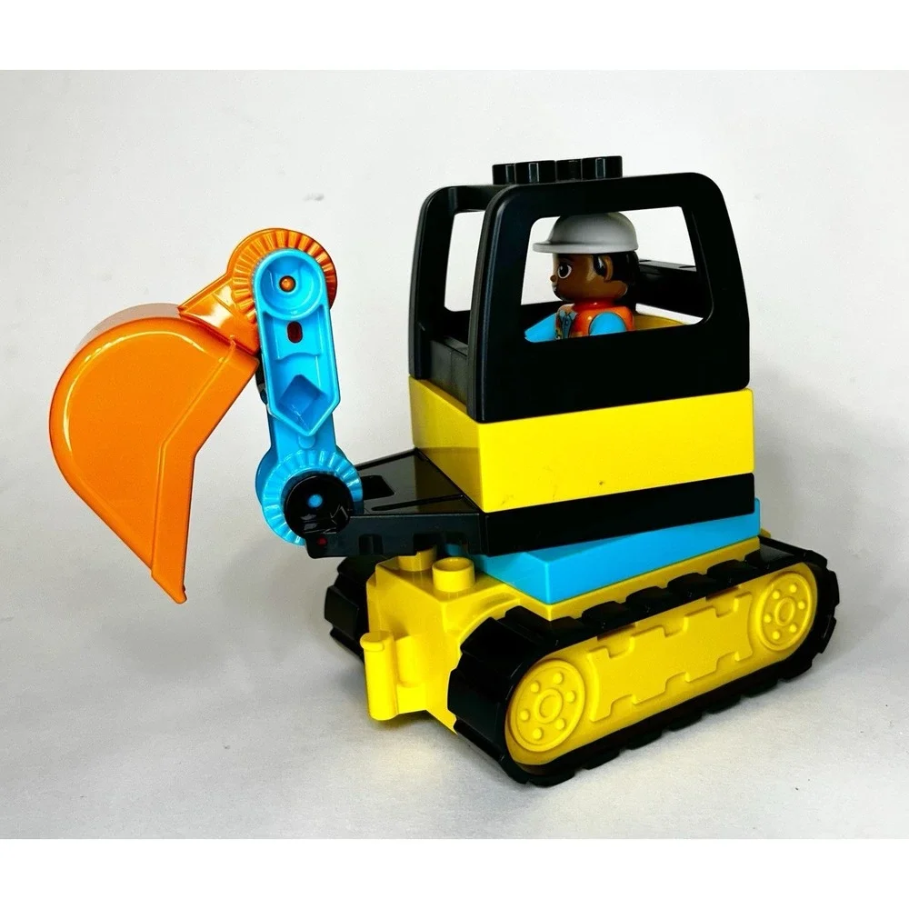 LEGO DUPLO (10931) Tracked Excavator Construction Vehicle w/Worker/2020/Clean!